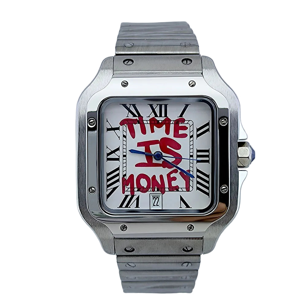 Stainless steel Santos reloj "Time is Money" hombre 4592
