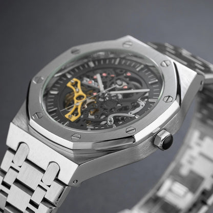 Stainless steel royal oak skeleton reloj hombre 3209