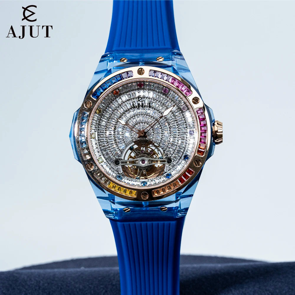 AJUT Crystal Flying Tourbillon reloj hombre 0521