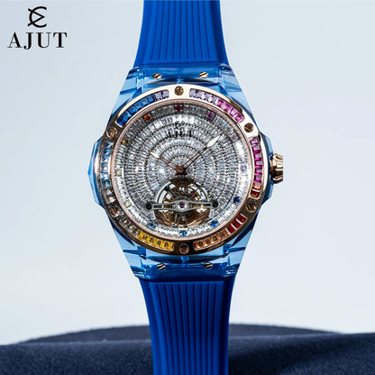 AJUT Crystal Flying Tourbillon reloj hombre 0521