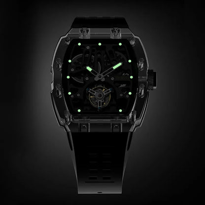 BEXEI Luxury K9 Crystal Tourbillon reloj hombre 0391