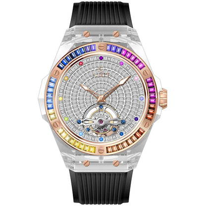 AJUT Crystal Flying Tourbillon reloj hombre 0521