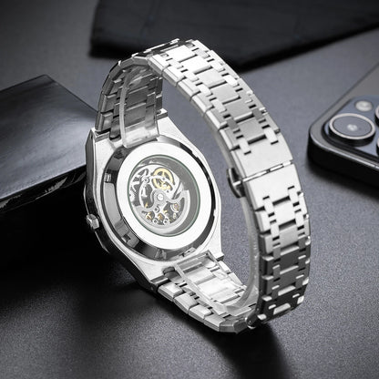 Stainless steel royal oak skeleton reloj hombre 3209