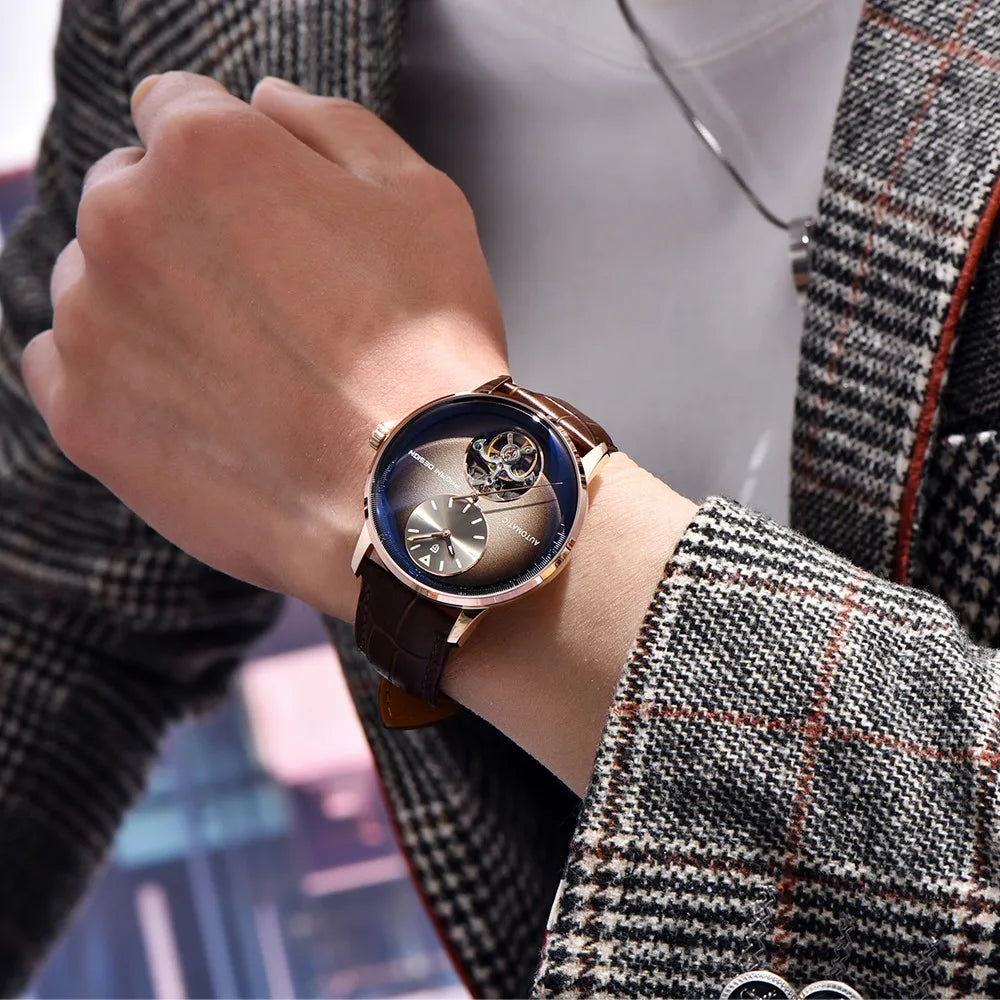 Stainless steel tourbillon reloj hombre 9503