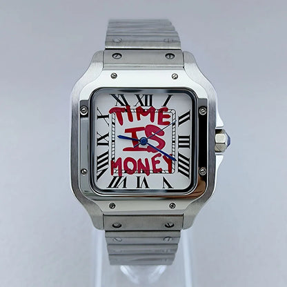 Stainless steel Santos reloj "Time is Money" hombre 4592