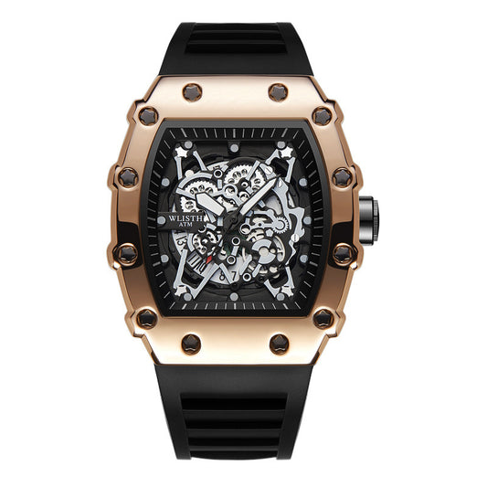 Stainless steel curving case reloj hombre 6092