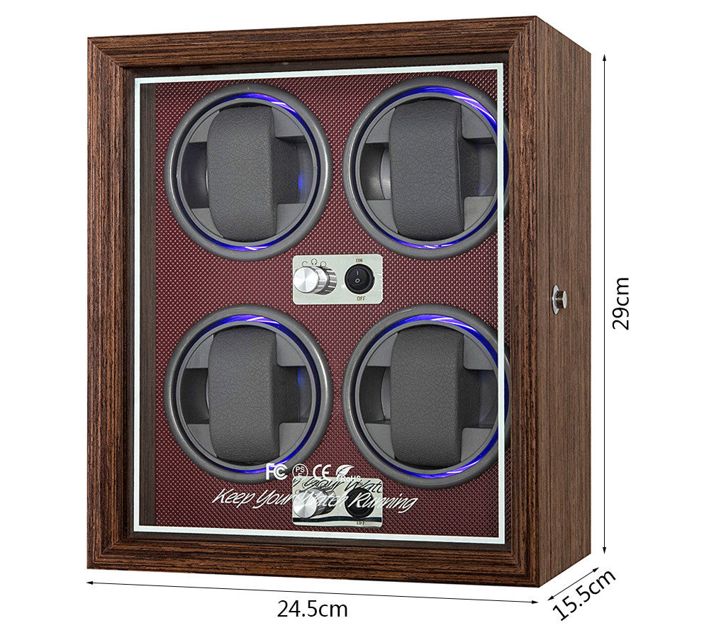 Wooden rotary watch storage winder