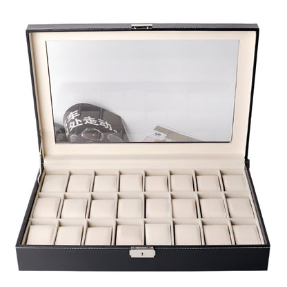 Leather watch display case