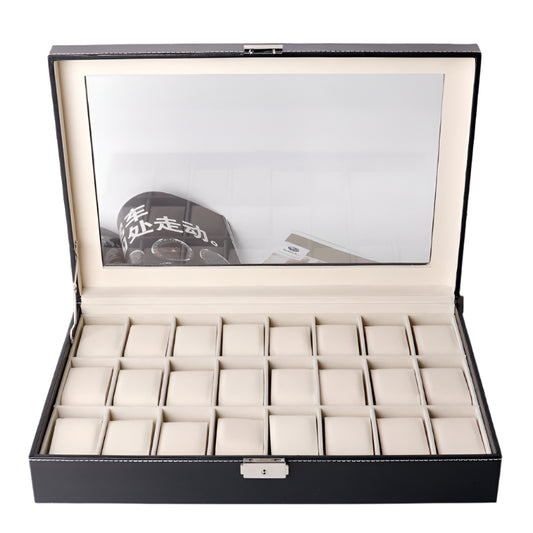 Leather watch display case