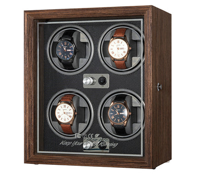 Wooden rotary watch storage winder