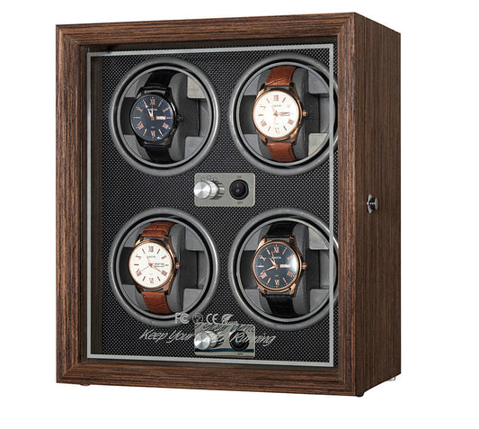 Wooden rotary watch storage winder