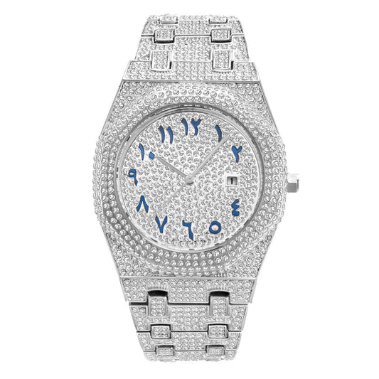 Stainless steel full diamond reloj hombre 3817