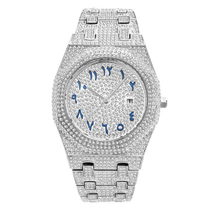 Stainless steel full diamond reloj hombre 3817